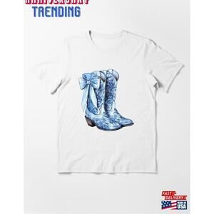 Blue And White Coastal Cowgirl Shirt Retro Unisex Adult Tshirt